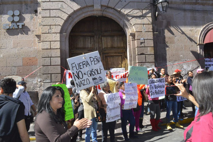 Foto: Samuel Herrera Jr. En el SAT se manifestaron los trabajadores de la SSM.