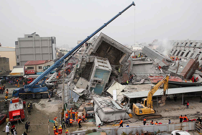 Daños por sismo en Taiwán