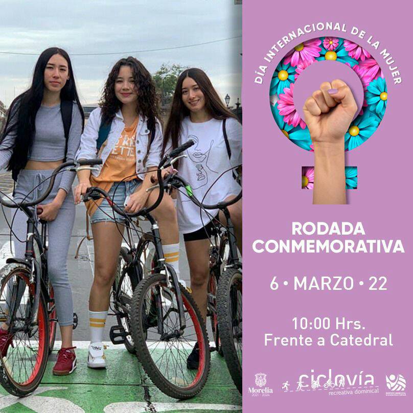Toma tu bici y participa en rodada por el Día de la Mujer en Morelia