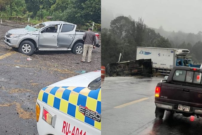 Par de accidentes en la Autopista Siglo XXI deja dos mujeres heridas