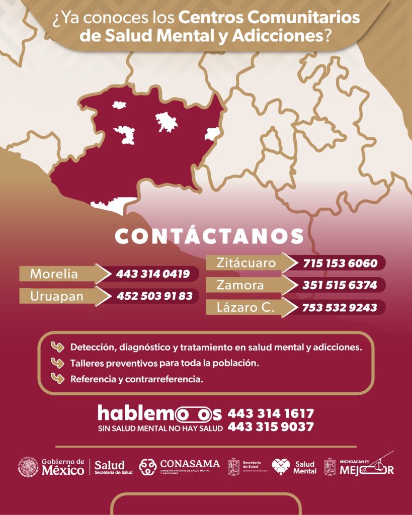 Si necesitas ayuda y no sabes con quién acudir, llama gratis a la Línea Hablemoos a través de los teléfonos 4433 15 9037 y 443 314 1617.