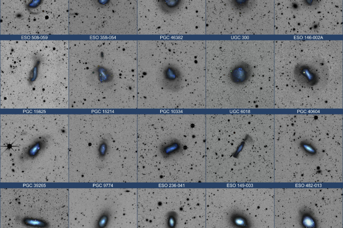 Representación visual de corrientes estelares y fusión de galaxias enanas en el espacio profundo.
