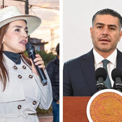 Omar García Harfuch durante la mañanera en Morelia hablando sobre el caso Carlos Manzo.