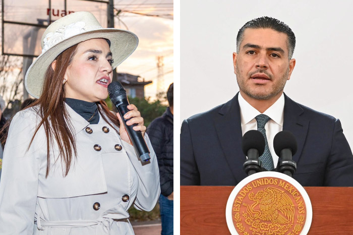 Omar García Harfuch durante la mañanera en Morelia hablando sobre el caso Carlos Manzo.