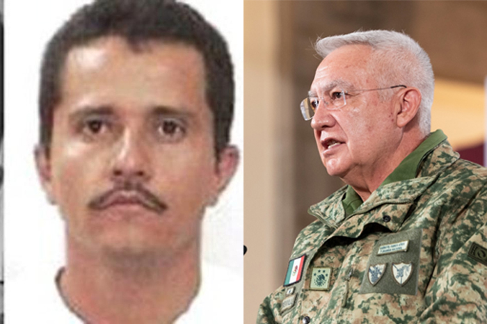 Helicóptero de la Fuerza Aérea Mexicana aterrizando en el Aeropuerto Internacional de Morelia bajo fuerte resguardo militar.