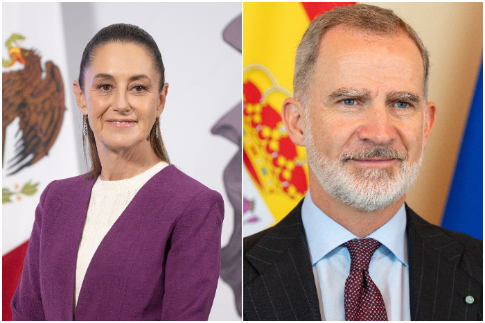 magen compuesta de la presidenta Claudia Sheinbaum y el rey Felipe VI de España.