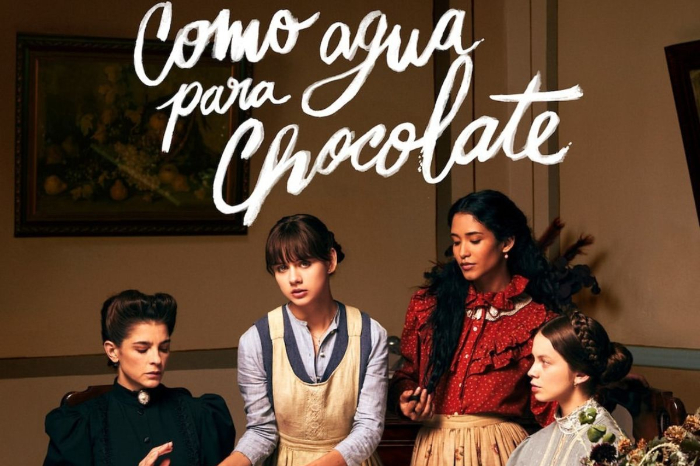 Póster oficial de la serie de HBO "Como agua para chocolate", producida por Salma Hayek.