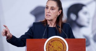 La presidenta de México, Claudia Sheinbaum Pardo, durante su conferencia de prensa hablando sobre la relación con Donald Trump.