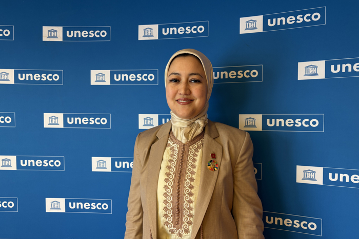 Jihane Ouhejjou ingeniera marroquí participante del programa AWITAI en la sede de la Unesco en París