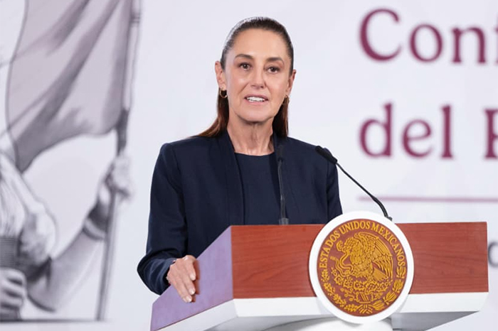 La presidenta de México, Claudia Sheinbaum Pardo, durante su conferencia matutina hablando sobre la relación bilateral y el apoyo a Cuba.