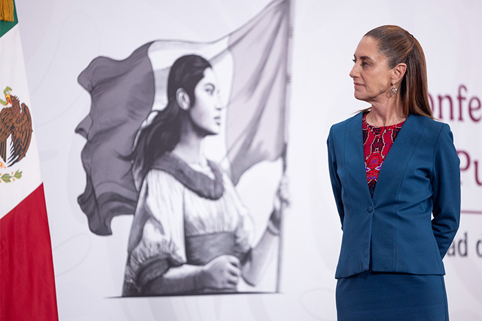 La presidenta Claudia Sheinbaum durante su conferencia matutina hablando sobre el operativo contra el líder del CJNG.
