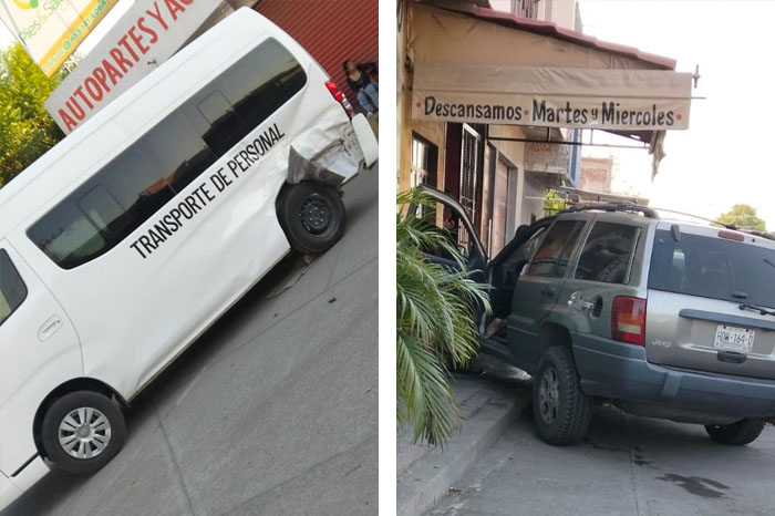 Choque múltiple entre camionetas Jeep, Nissan y Honda en el centro de Apatzingán.