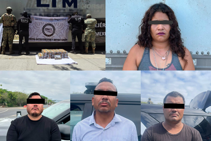 El aseguramiento se logró gracias al apoyo de un ejemplar canino que detectó la droga en las paredes del vehículo.