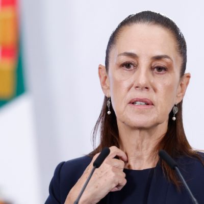 Claudia Sheinbaum durante conferencia matutina en Palacio Nacional