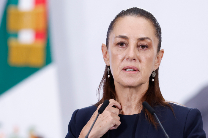 Claudia Sheinbaum durante conferencia matutina en Palacio Nacional