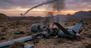 Sistema de defensa aeroespacial de la Guardia Revolucionaria iraní tras el derribo de un dron.