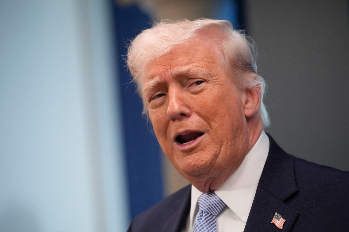 El presidente Donald Trump durante un anuncio oficial sobre política exterior y negociaciones con Irán.