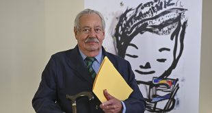 El escritor mexicano Gonzalo Celorio durante su rueda de prensa previa a recibir el Premio Cervantes en Madrid.