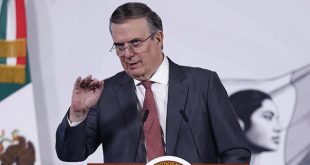 El secretario de Economía, Marcelo Ebrard, durante una conferencia de prensa sobre el T-MEC.