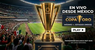Interfaz de Netflix mostrando anuncio de transmisión de la Copa Oro Concacaf en México.