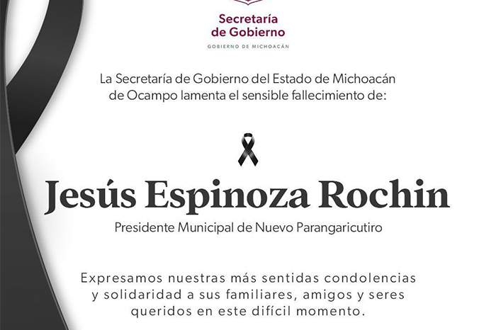 Raúl Zepeda Villaseñor, secretario de Gobierno de Michoacán, emitiendo mensaje oficial.