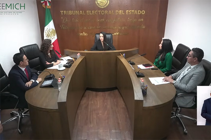 esión del pleno del Tribunal Electoral del Estado de Michoacán (TEEM) resolviendo la apelación del gobernador.