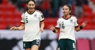 Jugadoras de la Selección Nacional de México Femenina durante un entrenamiento previo al Campeonato Concacaf W.