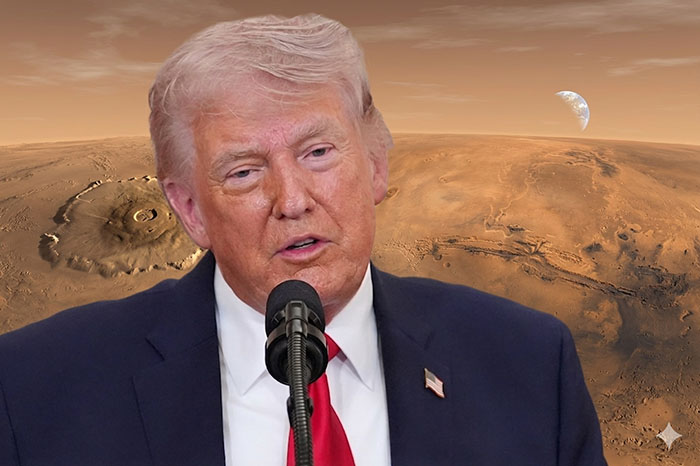 Donald Trump hablando sobre el próximo paso de la misión espacial Artemis II hacia Marte.