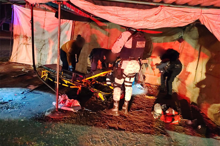 Operativo de la Guardia Nacional y Policía Municipal en el Libramiento Sur de Jacona tras un ataque armado contra motociclistas.