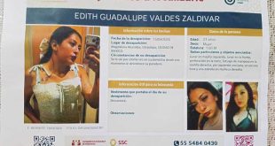 Bertha Alcalde Luján en conferencia de prensa sobre el feminicidio de Edith Guadalupe Valdés.