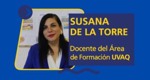 Psicóloga Susana de la Torre durante una charla sobre talentos y propósito de vida en la UVAQ.
