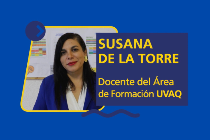 Psicóloga Susana de la Torre durante una charla sobre talentos y propósito de vida en la UVAQ.