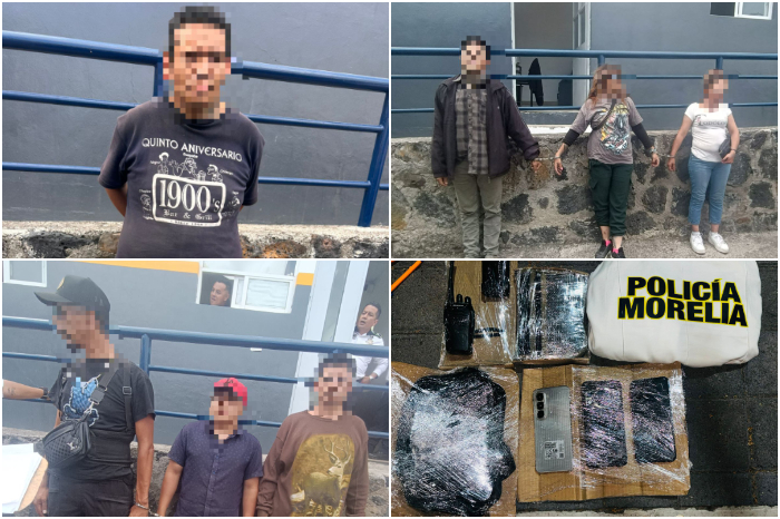 Los imputados y los bienes recuperados tras el reporte al C5i Michoacán quedaron a disposición de la FGE.