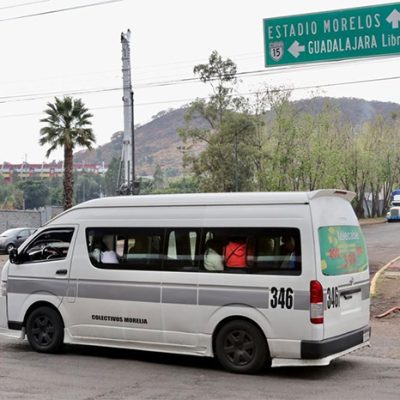 Unidades del transporte público de Morelia, incluyendo combis Gris y camiones Ruta 1, que extenderán horario por concierto.