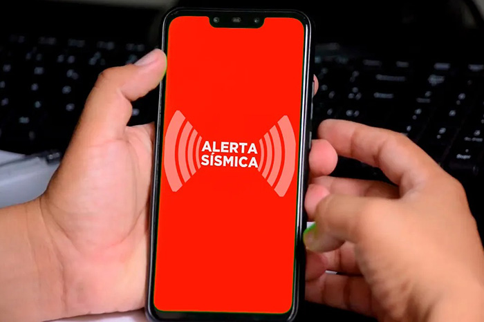 Aviso de activación de la alerta sísmica.