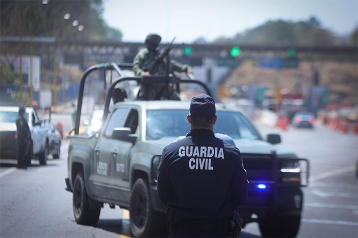Elementos de la Guardia Nacional y fuerzas federales desplegados en operativo de la Estrategia Nacional de Seguridad en Michoacán.