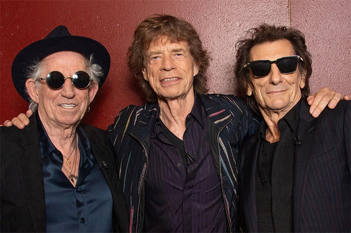 Los integrantes de The Rolling Stones, Mick Jagger, Keith Richards y Ronnie Wood.