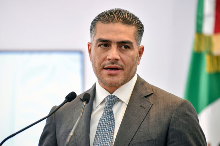 Omar García Harfuch, secretario de Seguridad y Protección Ciudadana, durante un mensaje oficial sobre soberanía nacional.