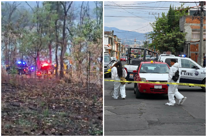 Elementos de la Policía Morelia y Guardia Civil resguardando la zona del hallazgo en la Presa de Cointzio.