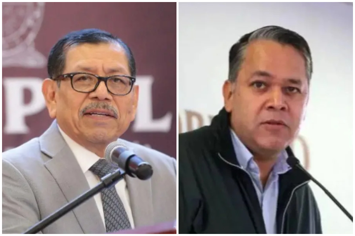 Gráfico informativo sobre los exsecretarios de Sinaloa, Gerardo Mérida y Enrique Díaz, bajo investigación en EE.UU.
