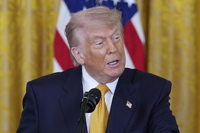 El presidente Donald Trump durante un discurso en la Casa Blanca.