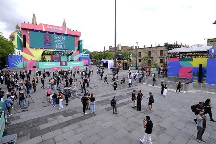 Plaza Liberación en Guadalajara preparada para el FIFA Fan Festival 2026.