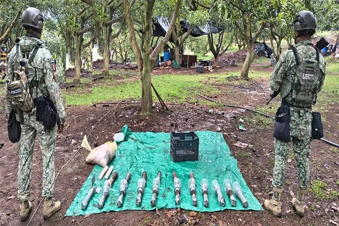 Personal del Ejército Mexicano en operativo de seguridad en la sierra de Michoacán.