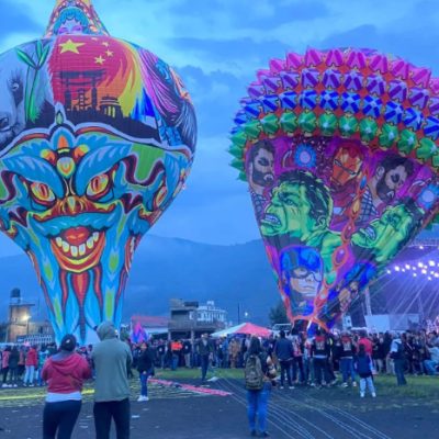 lobos de cantoya gigantes en el festival de Paracho Michoacan 2026