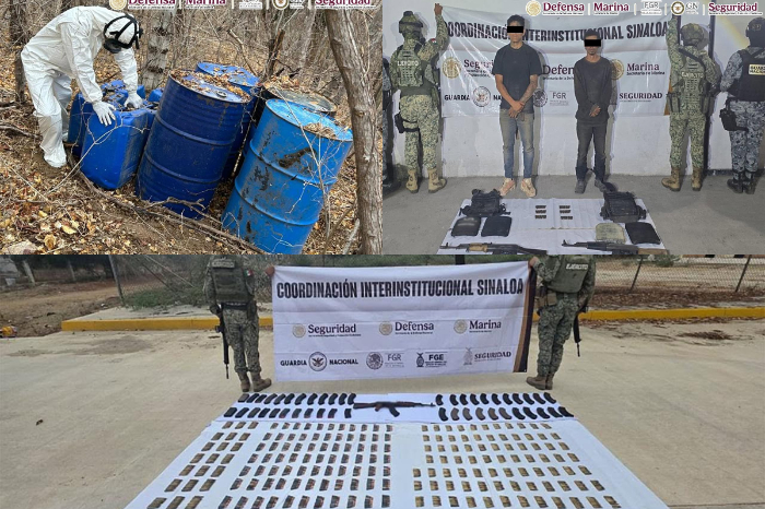 Elementos del Ejército Mexicano y la Guardia Nacional reforzando la seguridad en Culiacán Sinaloa.