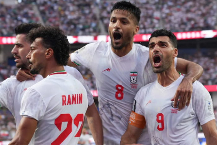 Jugadores de la selección de fútbol de Irán, el Team Melli, durante un entrenamiento.