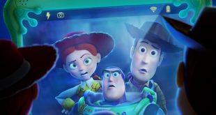 Personajes clásicos Woody Buzz Lightyear y la pandilla en Toy Story 5 de Disney Pixar.