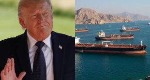 El presidente de Estados Unidos Donald Trump viajando rumbo a la cumbre del G7.