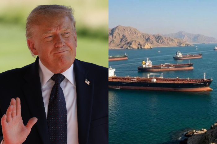 El presidente de Estados Unidos Donald Trump viajando rumbo a la cumbre del G7.