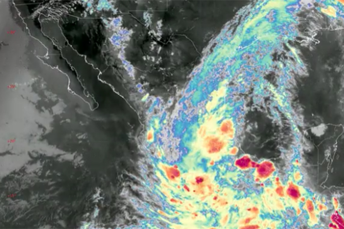 Mapa de trayectoria de la tormenta tropical Boris en el Pacífico.